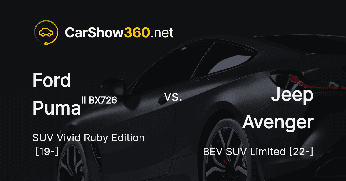 Ford Puma II BX726 SUV Vivid Ruby Edition vs. Jeep Avenger I BEV SUV ...